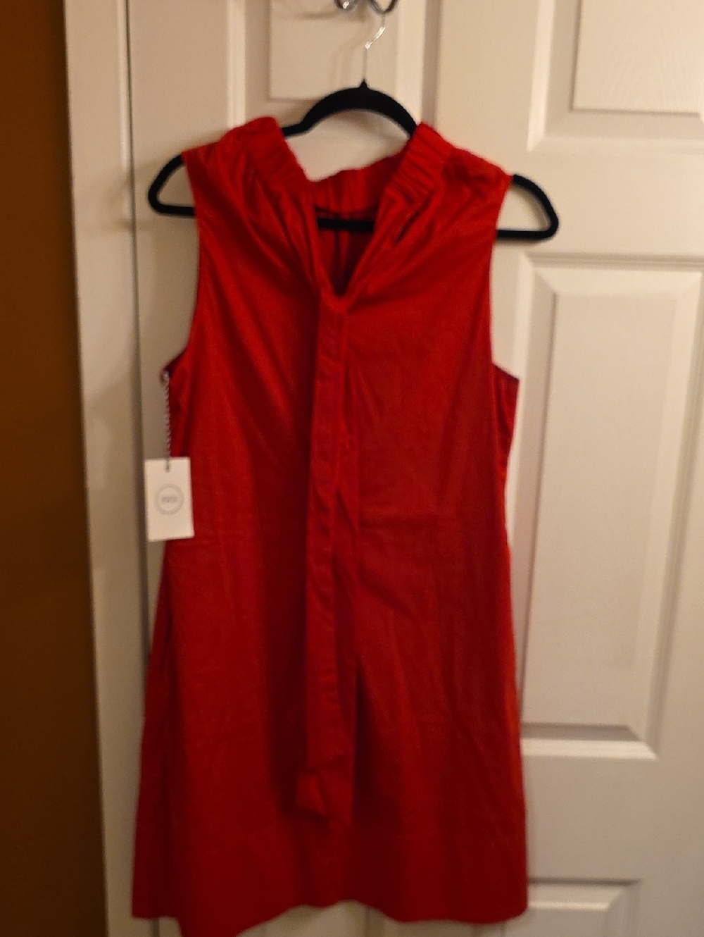Nordstrom Red Sleeveless Tie-Neck Tunic